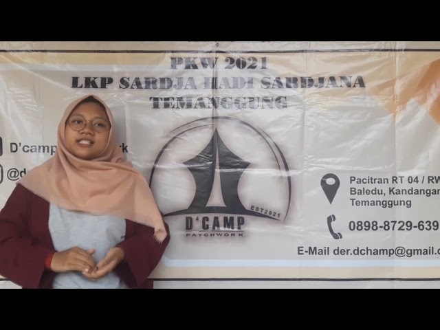 Video Praktik Baik (Best Practice) LKP Sardja Hadi Sardjana (SHS) Temanggung tahun 2021 Tahap 12