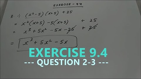 Class 8th Maths | Algebraic Expressions and Identities | Exercise 9.4 Question 2-3