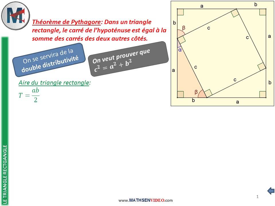 Pourquoi le théorème de Pythagore estil vrai? YouTube