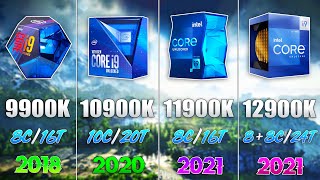 i9 9900K vs i9 10900K vs i9 11900K vs i9 12900K - Test in 7 Games