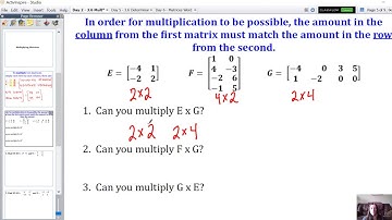 3.6 Part 1 - When to Multiply Matrices and an Example