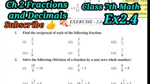 Class 7th Maths Ch 2 Fractions and Decimals Ex 2.4 PSEB/ CBSE NCERT. very easy explained 👍 Subscribe