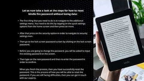 Guide To Reset Kindle Password