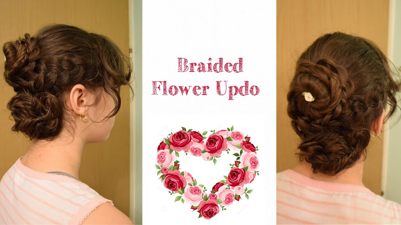 Braided Flower Updo - Maya Heart Hairstyles