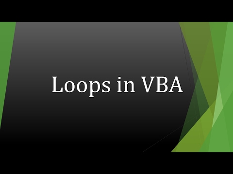 Loops in VBA