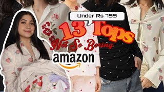Amazon Tops Haul *Under Rs 799*| Trendy  12 Tops Try-On Haul| Renigarphy