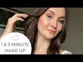 1 &amp; 5 MINUTE EVERY DAY MAKEUP LOOKS | FIRST ATTEMPT MAKEUP CHALLENGE ⏱