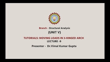 Structural Analysis | Tutorials: Moving Loads in 3-hinged Arch| AKTU Digital Education
