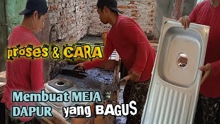 Cara membuat meja dapur cor yang benar ukuran 60cm