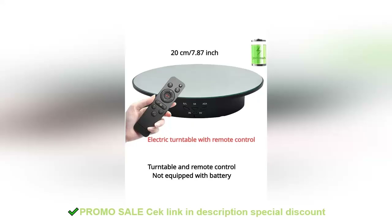 3 Speeds Electric Rotating Display Stand Mirror 360 Degree Turntable Jewelry Holder Battery/USB Powe