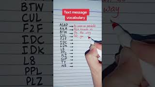 Text Massage Vocabulary #abbrevations