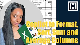 Copilot to Format, Sort, Sum and Average Columns In Excel