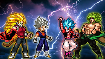 Cumber OP & Vegito OP(All Form) VS Gogeta OP & Broly DBS OP in Jump Force Mugen