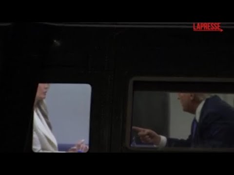 Video La discussione animata tra Donald e Melania Trump a bordo del Marine One