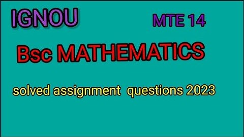 BSC Mathematics || IGNOU|| MTE14 solved Assignment  2023||MATHEMATICAL MODELLING|| Q no1(b),(c)
