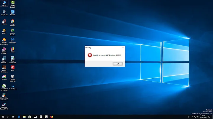 Wilcom E2 after Automatic Update Windows10 fix error unable to open HASP run time