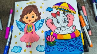 365 coloring book Easy Elephant Coloring tutorial Easy and relaxing Coloring Book for Kids