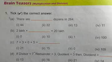 DAV Class 4 unit 4 brain teasers ।। Math class 4 chapter 4 brain teasers dav public school