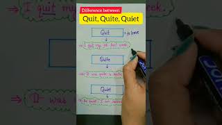 Difference between QUIT, QUITE and QUIET #english #quiet #shorts