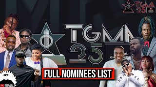 Full Ghana Music Awards 2024 Nominees List + My Sure Banker Predictions #TGMA25