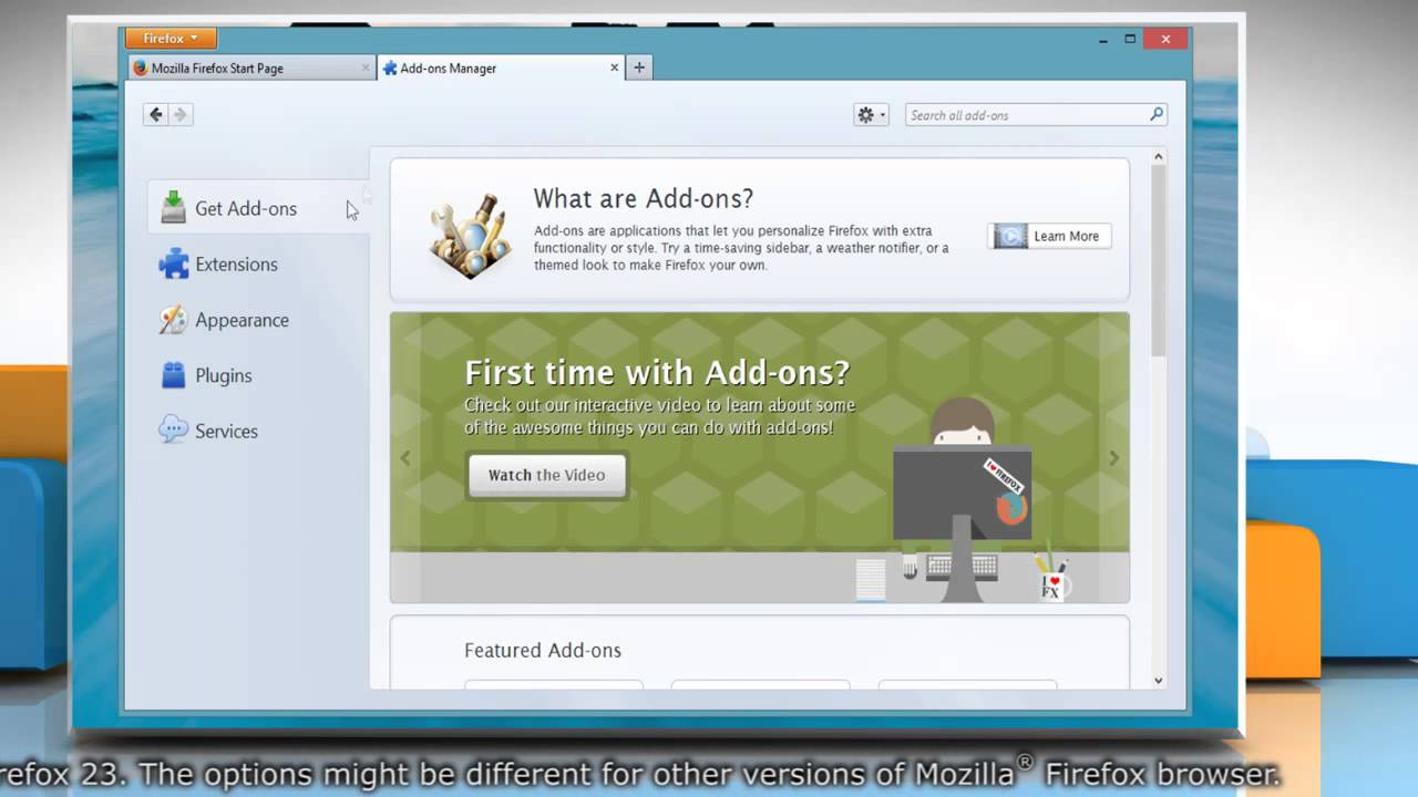 How to update Mozilla® Firefox extensions in Windows® 8.1 YouTube