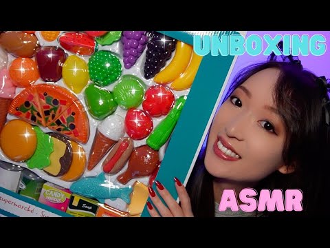 ASMR 🍓 UNBOXING COFFRET FRUITS/LEGUMES 96 PIECES 😱 (tapping, scratching, chuchotements)