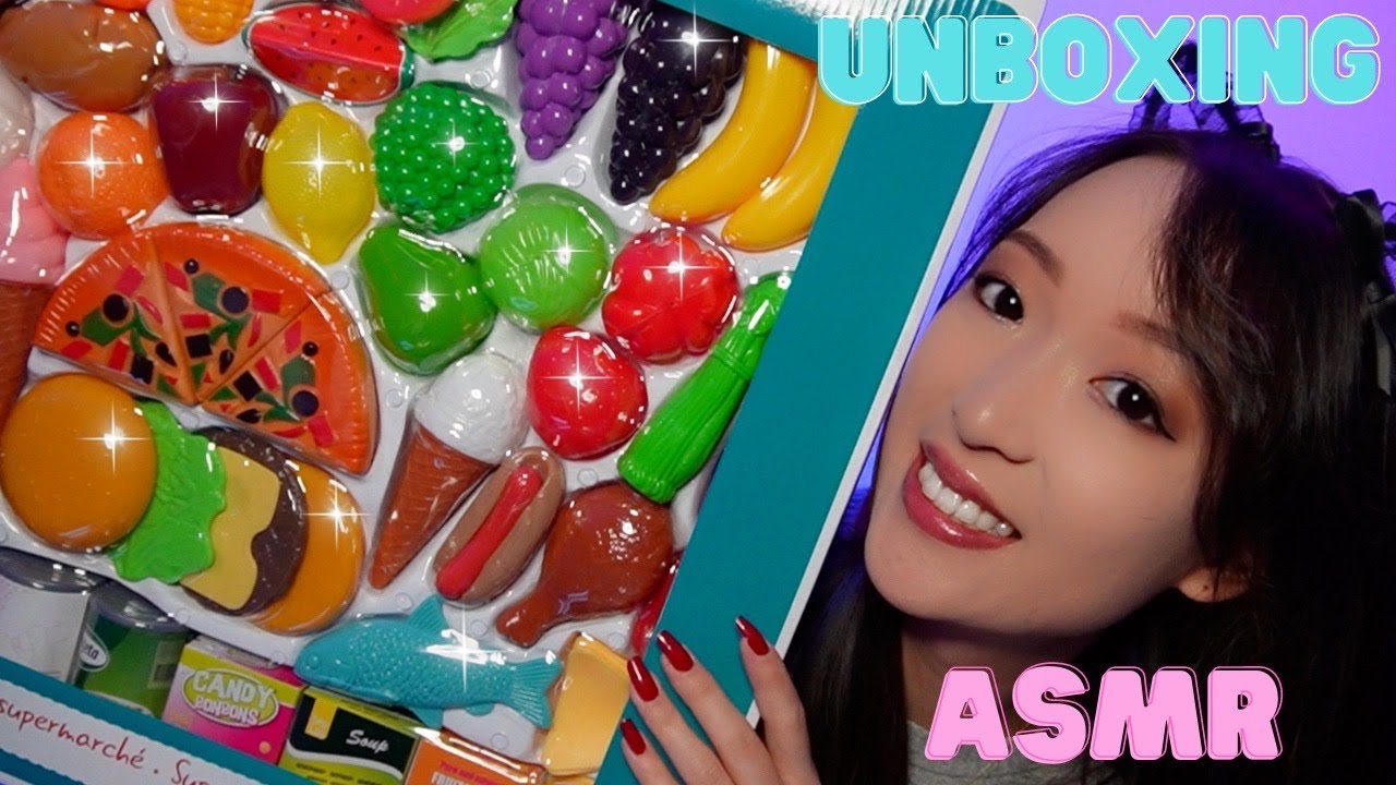 ASMR 🍓 UNBOXING COFFRET FRUITS/LEGUMES 96 PIECES 😱 (tapping, scratching, chuchotements)