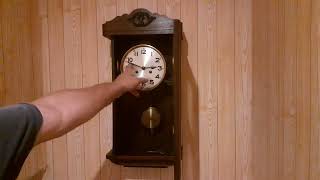 Antique German Mauthe mechanical striking wall clock
