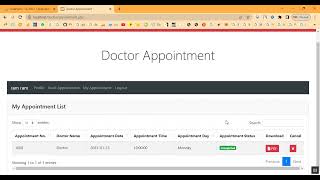 Doctor Appointment in PHP