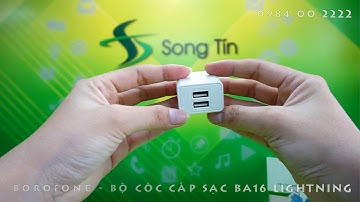 Bộ Cóc Cáp Sạc BA16 - Cổng Lightning 2.1A BOROFONE