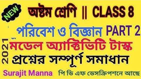মডেল অ্যাক্টিভিটি টাস্ক - 2|অষ্টম শ্রেণী|পরিবেশ ও বিজ্ঞান|Model Activity Task-2|Class 8|WBBSE - 2021