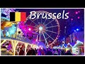 🎄🇧🇪 Brussels Belgium City Walk 4K 🌃 4K Christmas Market Walking Tour 🌕 🇧🇪 🎄 (At Night)