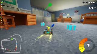 Supertuxkart Home 2 track on Linux Mint (+ tons of gpu, audio glitches!)