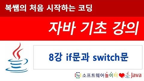 [자바 기초 강의] 8강 if문과 switch문 (SONOL)