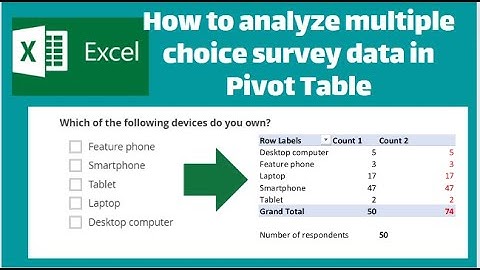 How to Analyze Columns-separated Multiple Response Survey Data in Excel Pivot Table