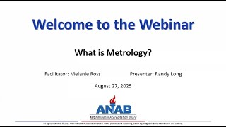 ANAB Webinar: What is Metrology