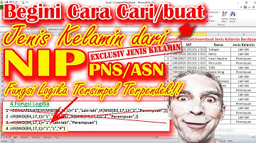 Cara Menentukan Jenis Kelamin PNS dari NIP menggunakan Excel.