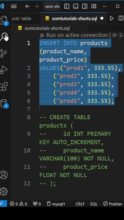 One insert multiple values | #mysql #programmingafsomali #coding - YouTube