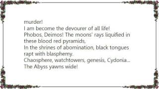 Bal-Sagoth - Beneath the Crimson Vaults of Cydonia Lyrics