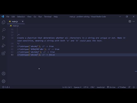 Problem Solving With JavaScript - string is Uniuqe
