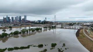 Drone video: Trinity River in Dallas after historic rainfall