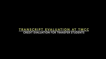 Transcript Evaluation Request at TMCC