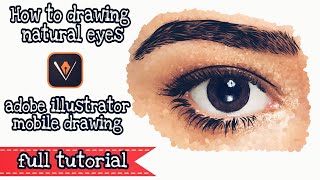 How to drawing natural eyes on adobe illustrator mobile tutorial screenshot 4