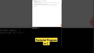 Factorial Program in C #coding #clanguage#clanguageforbeginners #factorial#cprogramming#programming