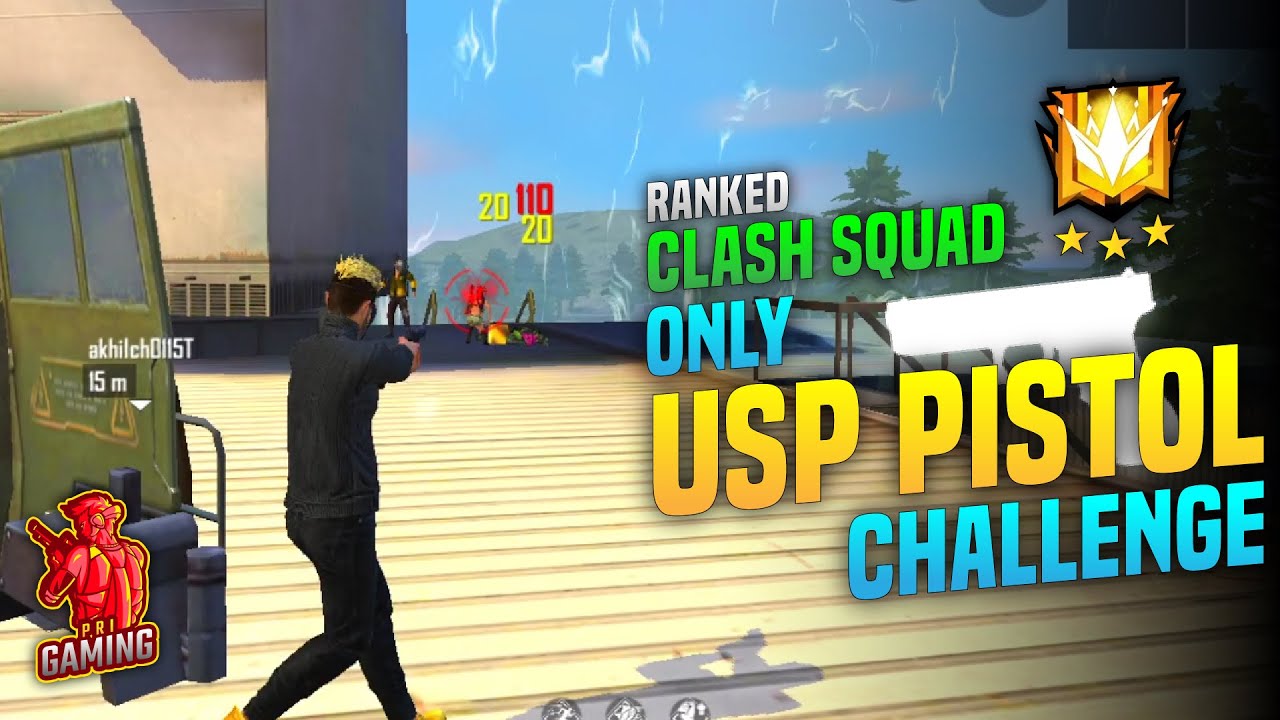 Freefire Only USP Gun Pistol Challenge in Freefire | Pri Gaming - YouTube