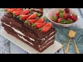Gâteau moelleux au chocolat et fraises !