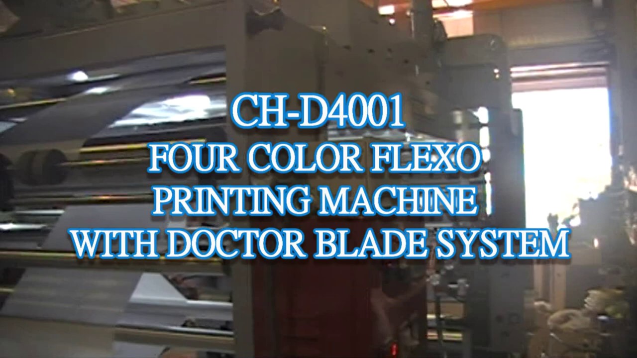 CH D4001 4 Color Flexo Printing Machine With Doctor Blade System - YouTube