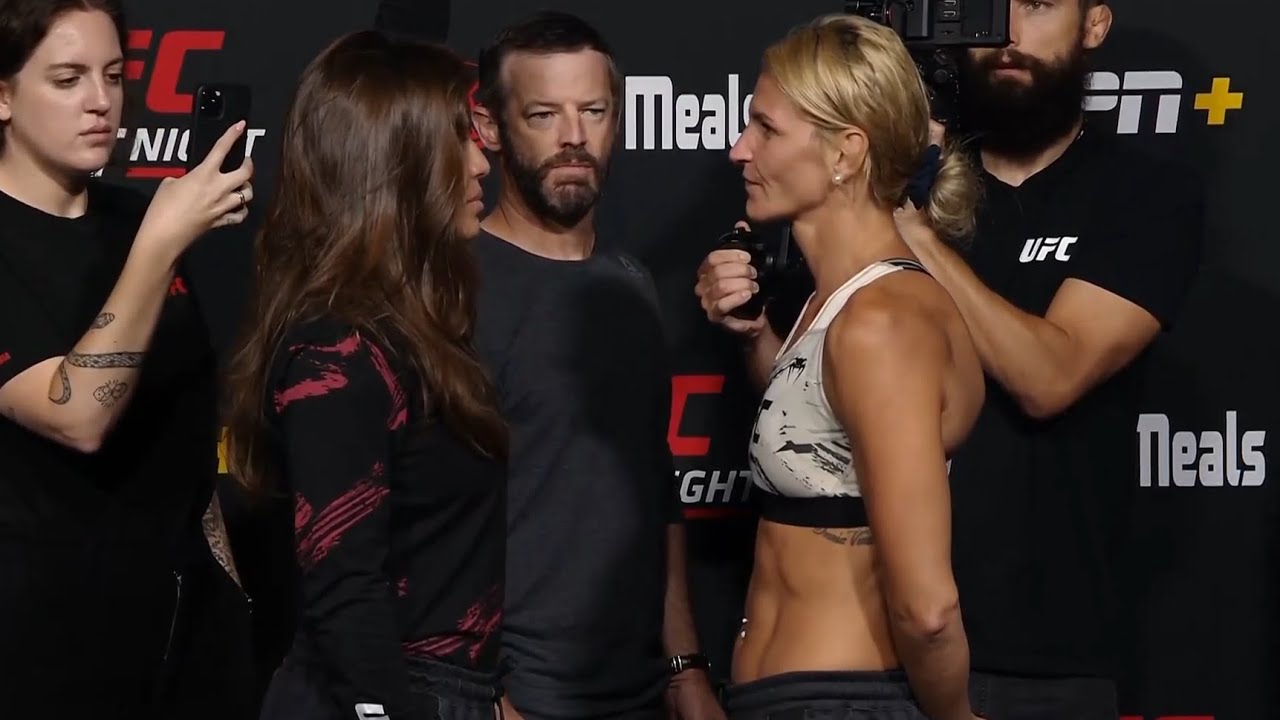 Mayra Bueno Silva vs. Stephanie Egger - Weigh-in Face-Off - (UFC Fight Night: Santos vs. Hill)