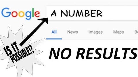 IS THERE A NUMBER WITH NO RESULTS ON GOOGLE?!?