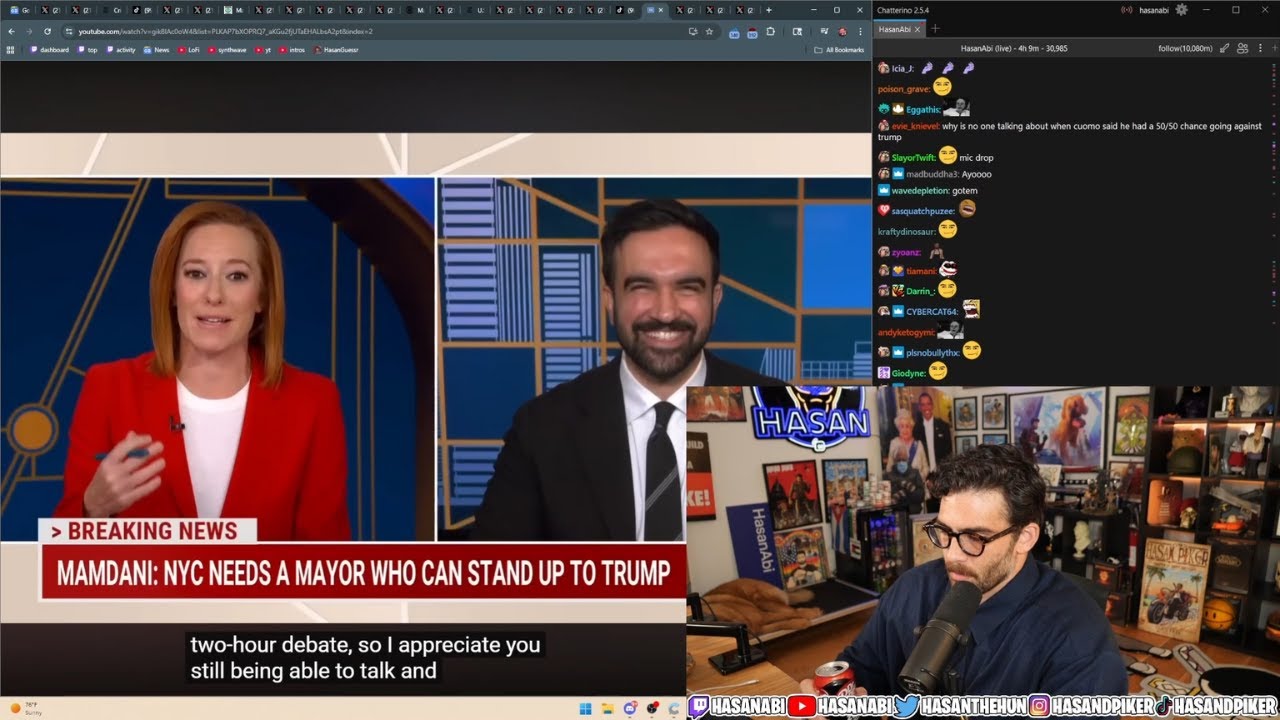 HasanAbi reacts to Zohran Mamdani post debate interview with Jen Psaki